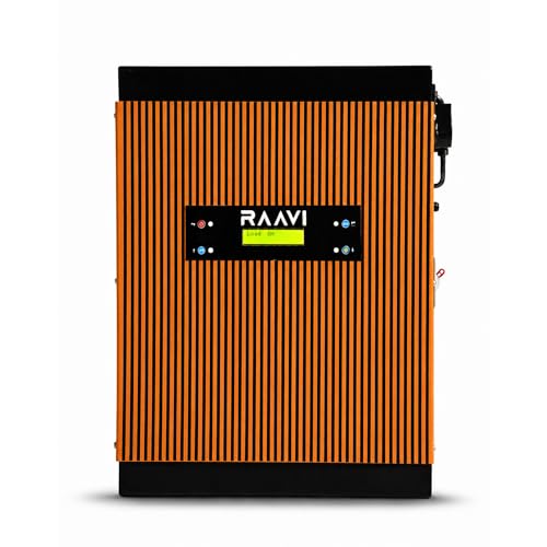 Image of Raavi RPower 1250 Lithium-Ion Inverter with Battery 1100VA /1280Wh | 900W Pure Sine Wave | Runs 10 Lights & 10 Fans | Wall Mounted | Zero Maintenance | 5Y Onsite Warranty | for Home, Office & Shops