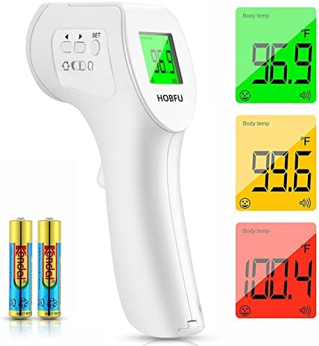 Forehead Thermometer for Adults with 3 in 1 Digital LCD Display, Fever Alarm, Accurate Reading and Memory Function Non-Contact Forehead Thermometer for Body, Room and Surface Measurement