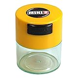 Minivac - 10g to 30 grams Airtight Multi-Use Vacuum Seal Portable Storage Container for Dry Goods, Food, and Herbs - Yellow Cap & Clear Body