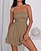 BTFBM Womens Romper 2026 Spring Summer Strapless Tube Tops Beach Vacation Clothes Boho Loose Shorts Jumpsuits Pockets(Light Brown, Small)