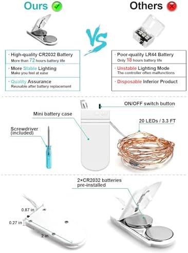20 Pack Fairy Lights Battery Operated