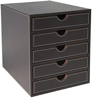 Osco Faux Leather 5 Tier Paper Sorter - Brown