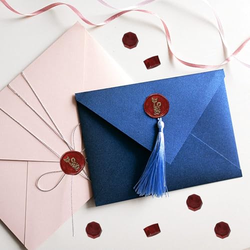 Sinete para lacre de cera + 2 Carimbos Metálicos (clichê) + 100 ceras - Convites, Scrapbook, Confeit