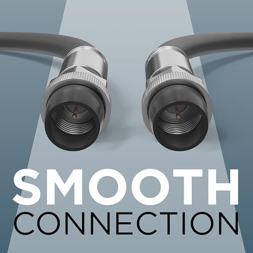 THE CIMPLE CO 125' Feet, Black RG6 Coaxial Cable with Rubber booted - Weather Proof Indoor/Outdoor Rated Connectors, F81 / RF, Digital Coax for CATV, Antenna, Internet, Satellite, and More - 5
