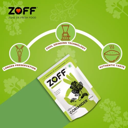 Image of Zoff Coriander Powder with natural oils | Dhania Powder, Perfect for Curries, Soups, Sauces, and Marinades | Rich in Nutrients & Antioxidants | Dhaniya Powder 200gms (4 * 200g) (Pack of 3)