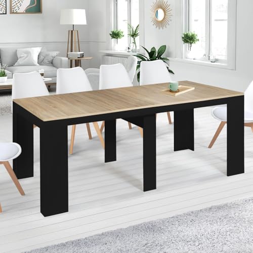 Console Table Extensible 10 Pers. Bois Noir Orlando IDMarket