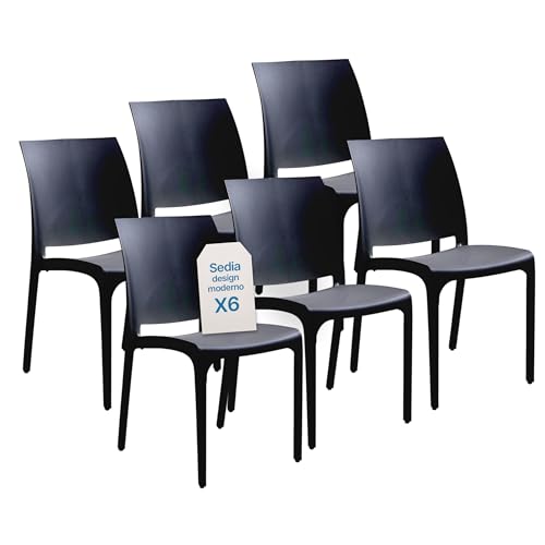 Tomaino - Sedia in Plastica Da Cucina - Set 6
