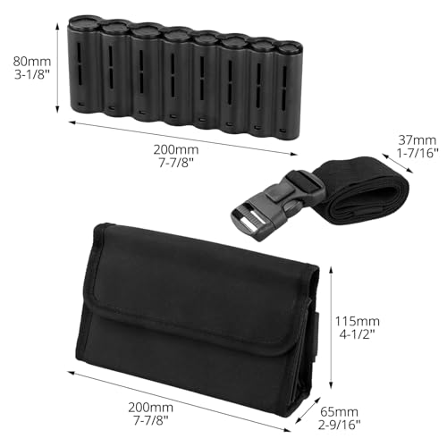 QWORK® Kellnertasche, 20 x 11.5 x 6.5CM Kellnerbörse, Kellner Geldbeutel mit Euro-Geldwechsler, Schwarz Kellnertasche mit Gürtel