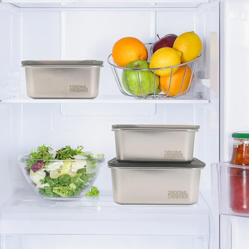 Gearific récipients alimentaires en acier inoxydable avec couvercles et boîtes à collation étanches (1 000 ml, 1 600 ml, 2 600 ml) – vue 5