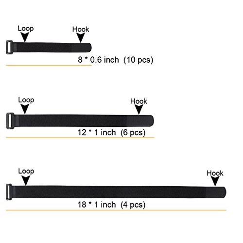Yiwerder CABLETIES- 001 Reusable Fastening Cable Straps And Cable Ties Set 20 Pack thumb #2