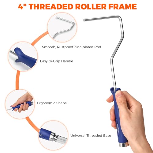 PinStone 4 Inch Paint Tray, Small Paint Roller Tray with 10 Liners Disposable and Threaded Roller Frame for Painting Walls, Trim, Touch up, Paint Pan Trays, 13 Pack
