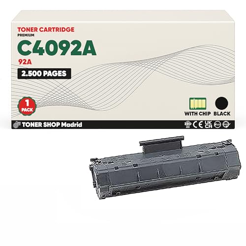 BDink Tóner Compatible HP 92A C4092A Negro con Chip para LaserJet 1100 1100 XI 1100A 3200 3200M Rendimiento 2.500 páginas TN 92A