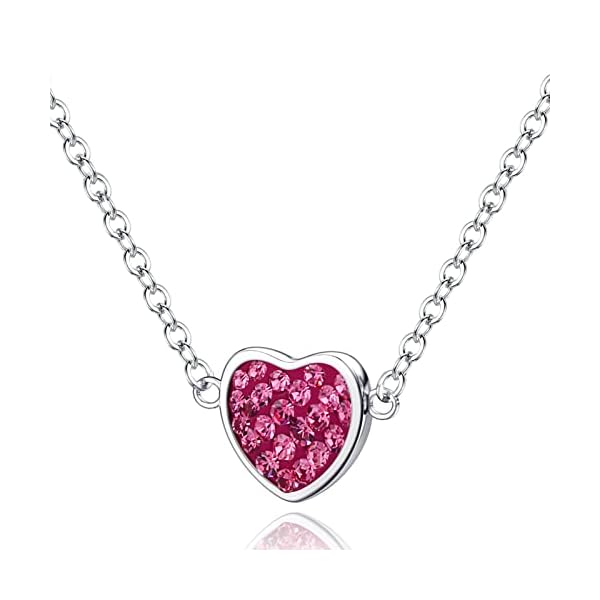 Heart Shaped Ladies Necklace 925 Sterling Silver Rose Gold Plated Gemstone Pendant Necklace Birthday Gift Mom Gift Wife Gift Women's Necklace Mother's Day Gift