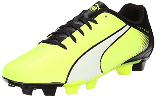 PUMA Men's Adreno Firm Ground Soccer Shoe, Safety Yellow/White/Black, 13 M US