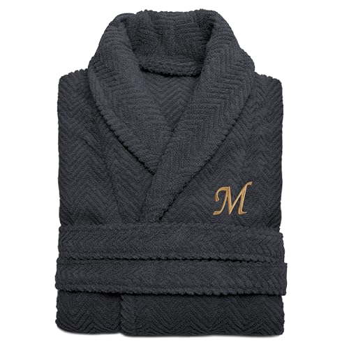 Opulence Custom Monogram Embroidery Bathrobe for Men Women, Personalized 100% Turkish Cotton Soft Absorbent Bathrobe