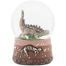 Elanze Designs Ankylosaurus Dinosaur Fossil Dig Bone Paleontologist Museum Hobby 100MM Sturdy Tabletop Musical Glitter Water Snow Globe Figurine Play Tune Born Free