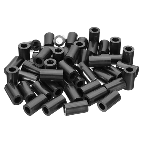 PATIKIL - PATIKIL 50Pcs M8 ABS Spacers 5/16" ID x 9/16" OD x 1" L Plastic Round Spacer Washers Black Standoff Nut Unthreaded for M8 or 5/16 inch Screws Bolts Electrical Outlet