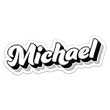 Michael Name Sticker - Waterproof Vinyl Decal for Car Bumper, Laptop, Wall, Window, Book Cases, Smartphones, Water Bottle, Bumper Sticker Size - 6'' Longer Side