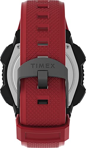 Image of TIMEX UFC Core Shock Digital Watch for man with Black Round Dial & Red Resin Bracelet Band Water Resistant Men's Wrist Watches - TW4B276000D