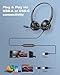 USB Headset with Microphone for PC, Computer Headset with Mic, Wired Headset with USB-A & Type-C, Mute, In-Line Controls Call Center Headphone for Work PC Laptop Office Phone Meeting Zoom Skype