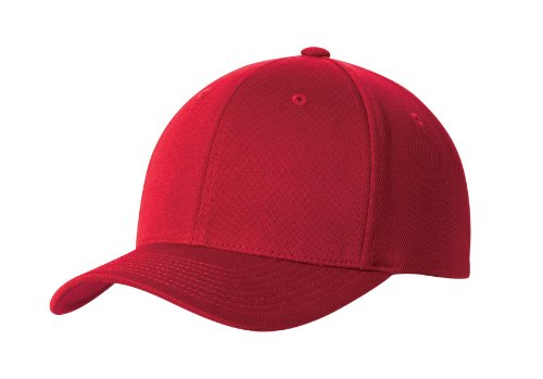 Joe's USA Flex Fit Cool & Dry Baseball Cap - True Red, L-XXL