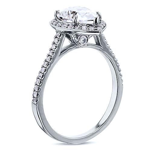 Kobelli Pear Shape Moissanite Halo Engagement Ring 2 1/2 Ctw 14K White Gold, Size 5.5 #TOP3