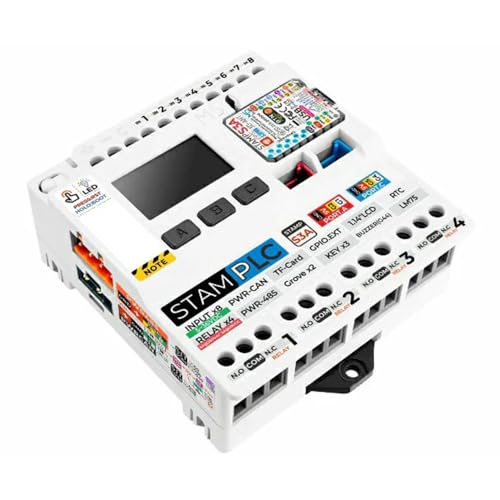 M5STACK M5Stamp PLC (M5StampS3A搭載) 産業自動化と遠隔監視用に設計されたIoT対応プログラマブルロジックコントローラーで、強力な処理能力と共に、効率的なワイヤレス接続を実現