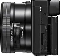 Sony Alpha 6100 | APS-C Spiegellose Kamera mit 16-50mm Power-Zoom-Objektiv | Schneller 0,02s Autofokus mit Augenerkennung für Mensch und Tier, 4K-Filmaufnahmen und neigbares Display | schwarz – Ansicht 4