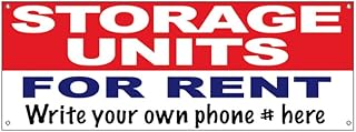 18x48 Inch STORAGE UNITS FOR RENT Vinyl Banner Sign With Grommets (Write Your Own Phone # On It)