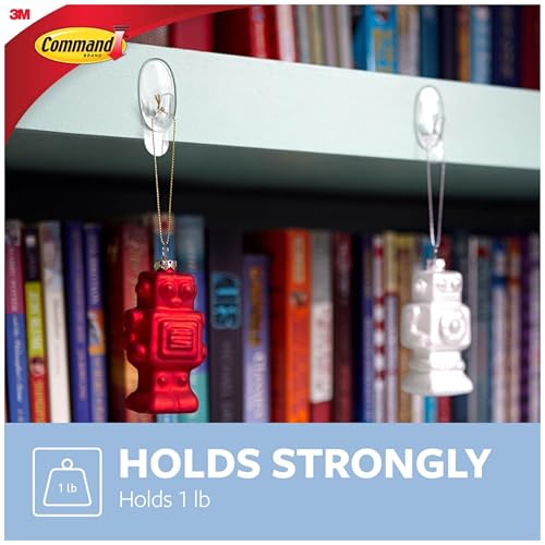 Command Small Clear Oval Hooks, Indoor Use, 2-Hooks, 4-Strips, Decorate Damage-Free - image 3
