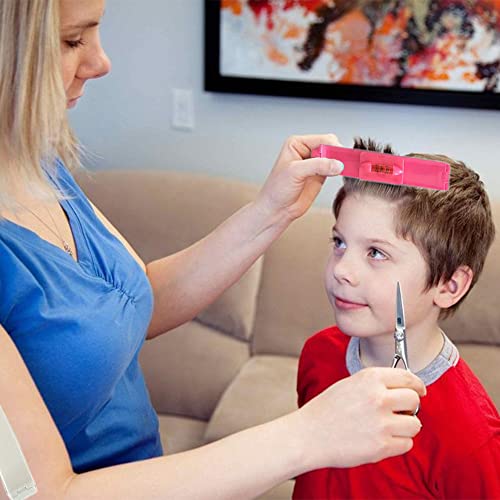 Hair Cutting Clip Tools, Professional DIY Home Bangs Trimmer Styling Aid Clip, Comb Hairstyle Typing Trim Ruler Kits for Layers Bangs, Bobs, Trims Split Ends (White/Pink) - Image 3