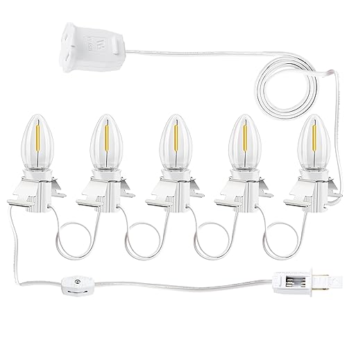 LaWana Christmas Village Lights with 5 LED Warm-White Bulb,Decoration for Christmas Village Houses,C7 Christmas Village Light Cord LaWana Christmas Village Lights with 5 LED Warm-White Bulb,Decoration for Christmas Village Houses,C7 Christmas Village Light Cord