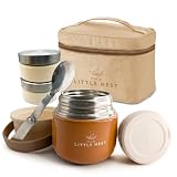 THE LITTLE NEST -Set Termo Comida Bebé 300ml de Acero Inoxidable, 2...
