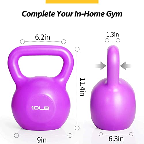 Napfox Kettlebell Weights Set For Women, 10Lb Kettlebell With Vinyl Coated, Strength Training Kettlebells, Women Kettlebells For Home Gym Workout, Exercise Fitness Use, Kettlebell-10Lb (1Pcs) #TOP1