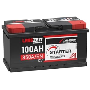 LANGZEIT Autobatterie 100Ah 12V 850A/EN Batterie ersetzt 95Ah 92Ah 90Ah 88Ah
