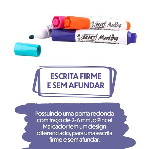 Pincel Marcador de Quadro Branco BIC Markingc/4 cores fashion 930094