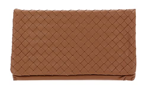 Piuma Weaving Clutch Bag S Cuoio abro en cuir tressé