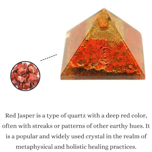 Image of Red Jasper Pyramid | 3-Inch | Large Healing Pyramid for Grounding, Energy Cleansing, and Emotional Stability|Spiritual Decor for Home and Office
