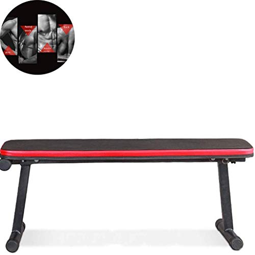 BH Adjustable benches Abdominal bench Folding folding bench with multifunction dumbbells, Folding bench, Adjustable weight bench, Sit-up fitness training chair, Fitness equipment (color: red)