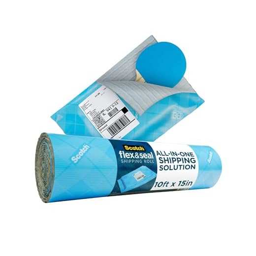Scotch Flex and Seal Shipping Roll 10 ft x 15 in, As Easy as Cut, Fold, Press to Securely Seal Packages, Easy Packaging Alternative to Shipping Bags (FS-1510)