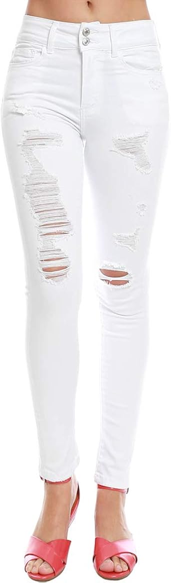 VERVET White Denim Jeans Distressed 