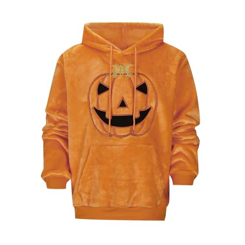 Sudadera de Halloween con calabaza bordada en relieve y manga larga