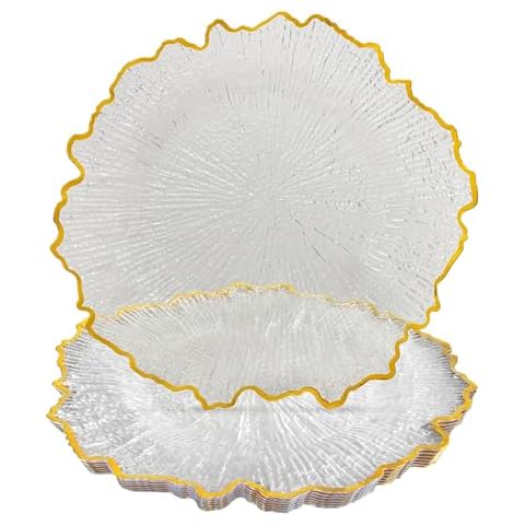 CN JIAHE 13inch Clear Acrylic Charger Plates Set Cover