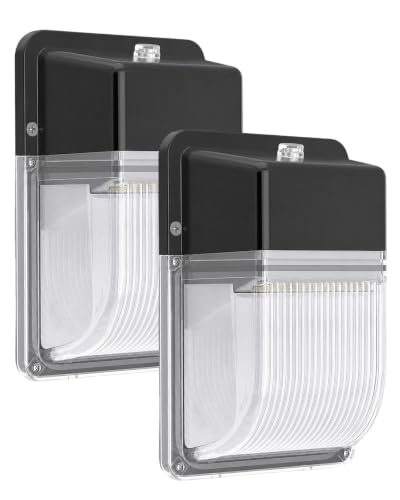 HYPERLITE LED Wall Pack Light: 30W Dusk to Dawn Outdoor Lighting 3600lm 5000K Outdoor Wall Lights - 120Vac IP65 Waterproof Outdoor Security Flood Lighting for Garage House Garden UL Listed 2 Pack