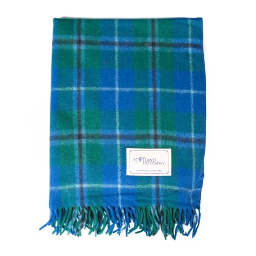 The Scotland Kilt Company Knee Travel Rug Tartan Wool Blanket - Douglas - Fringed Edges, Lightweight, Soft, Machine Washable Plaid Shawl