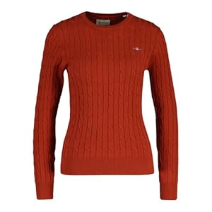 GANT Damen Stretch Cotton Cable C-Neck Pullover, MODERN Rust, M
