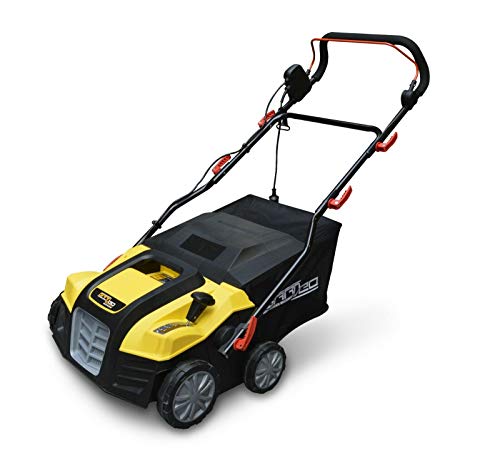 scarificateur retire mousse aérateur pelouse pro demousseur electrique 1800W jardin jardinage arracheur mousse avec bac