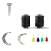 43 Pcs Hair Weave Sewing Needle and Thread Set,2 Hair Sewing Black Thread,20Wig T Pins, C Curved Needles and Needle Threader for Wig Making, Blocking Knitting,Modelling and Crafts (2 Rolls+20 T+ 20C)