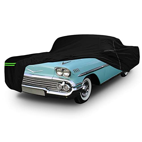 Image of Waterproof Car Cover Compatible with Chevrolet Impala /Bel Air /Biscayne 1958-1970 2 /4 Door Sedan /Couple /Hardtop 210T All Weather Classic Car Covers with Zipper Door for Snow Rain Protection | 210T Polyester with Inner Cotton LIner All Weather Waterproof Car Covers with Zipper Door for Snow Rain Protection