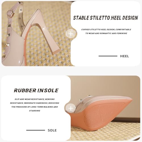 Women's Patent Leather Sexy Stilettos Pumps Fashion Pointed Toe Ankle Strap Slingback High Heeled Shoes Party Daily Wear Evening Dress Shoes4